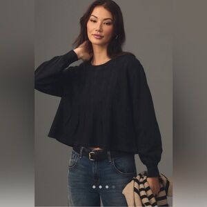 Anthropologie Pilcro Box-Pleated Sweatshirt NWT